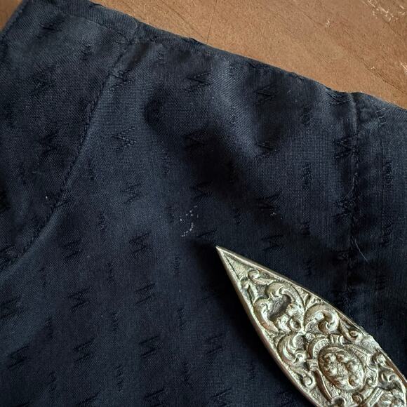 Vintage Eileen Fisher Silk V-neck Vest 80s Button Front Women Size 2 Soft Black - Picture 5 of 8